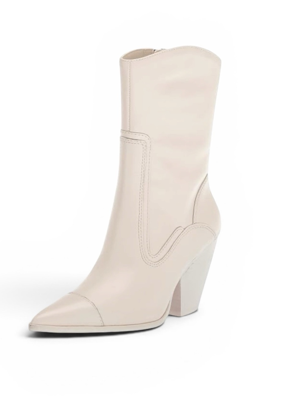 Vince Camuto Overa Ankle Boot In Coconut Cream, Pointed Toe, Western Style, 9.5M